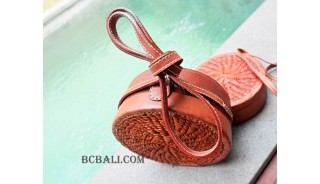 large size circle full leather sling bags  bali
